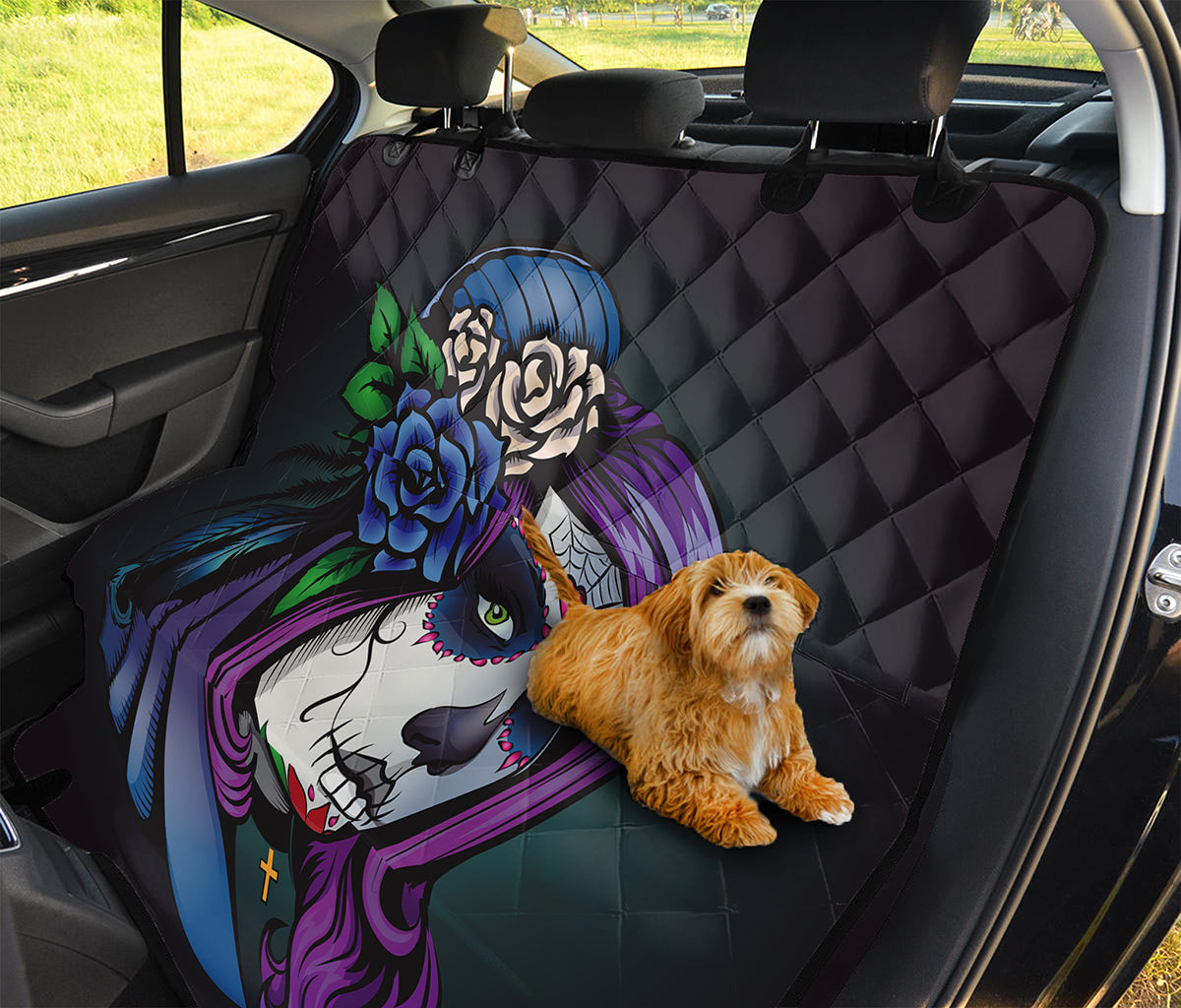 Calavera Girl Dia De Los Muertos Print Pet Car Back Seat Cover