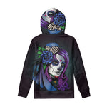 Calavera Girl Dia De Los Muertos Print Pullover Hoodie