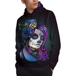 Calavera Girl Dia De Los Muertos Print Pullover Hoodie