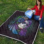 Calavera Girl Dia De Los Muertos Print Quilt