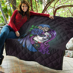 Calavera Girl Dia De Los Muertos Print Quilt