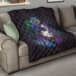 Calavera Girl Dia De Los Muertos Print Quilt
