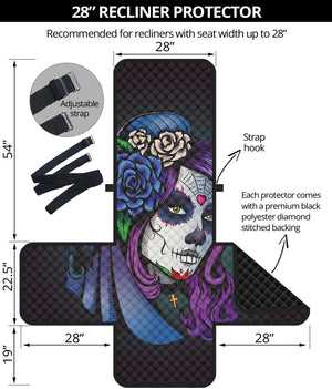 Calavera Girl Dia De Los Muertos Print Recliner Protector