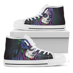 Calavera Girl Dia De Los Muertos Print White High Top Shoes