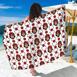 Calavera Girl Skull Pattern Print Beach Sarong Wrap