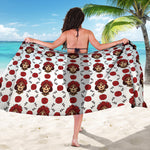 Calavera Girl Skull Pattern Print Beach Sarong Wrap