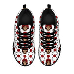 Calavera Girl Skull Pattern Print Black Sneakers