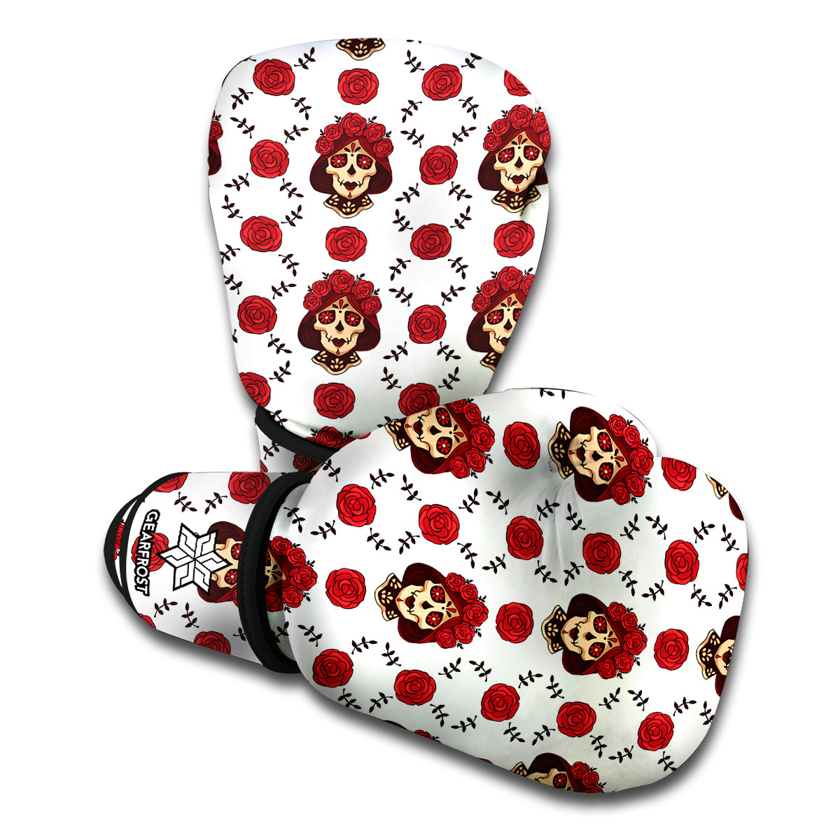 Calavera Girl Skull Pattern Print Boxing Gloves