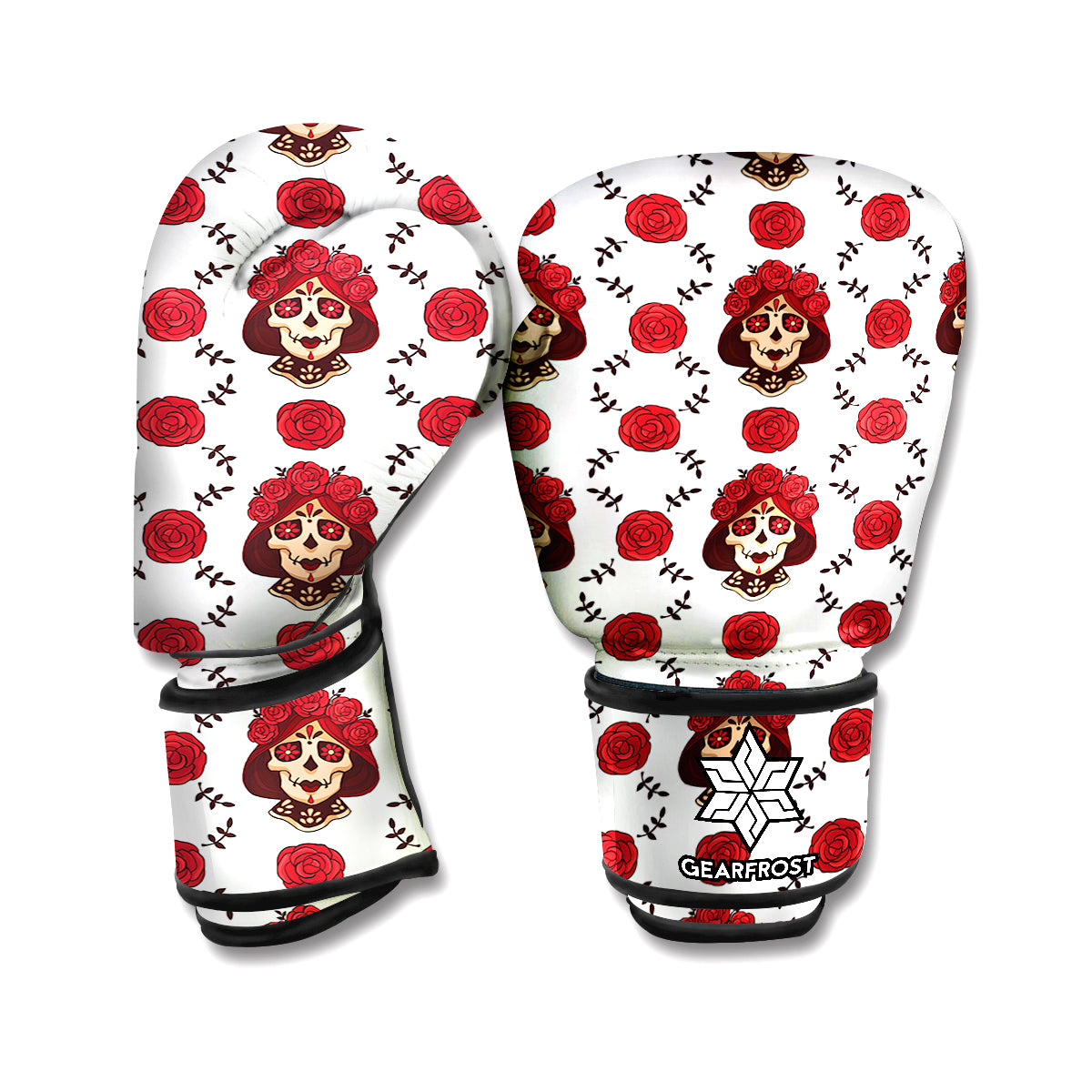 Calavera Girl Skull Pattern Print Boxing Gloves
