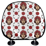 Calavera Girl Skull Pattern Print Car Headrest Covers