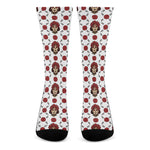 Calavera Girl Skull Pattern Print Crew Socks