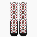 Calavera Girl Skull Pattern Print Crew Socks