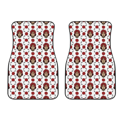 Calavera Girl Skull Pattern Print Front Car Floor Mats