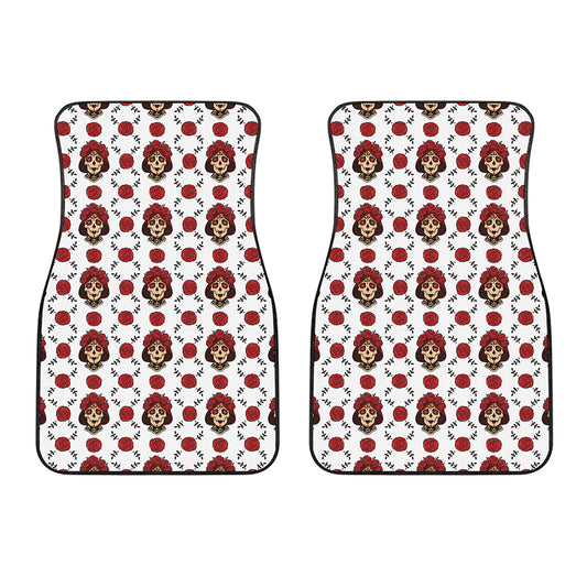 Calavera Girl Skull Pattern Print Front Car Floor Mats
