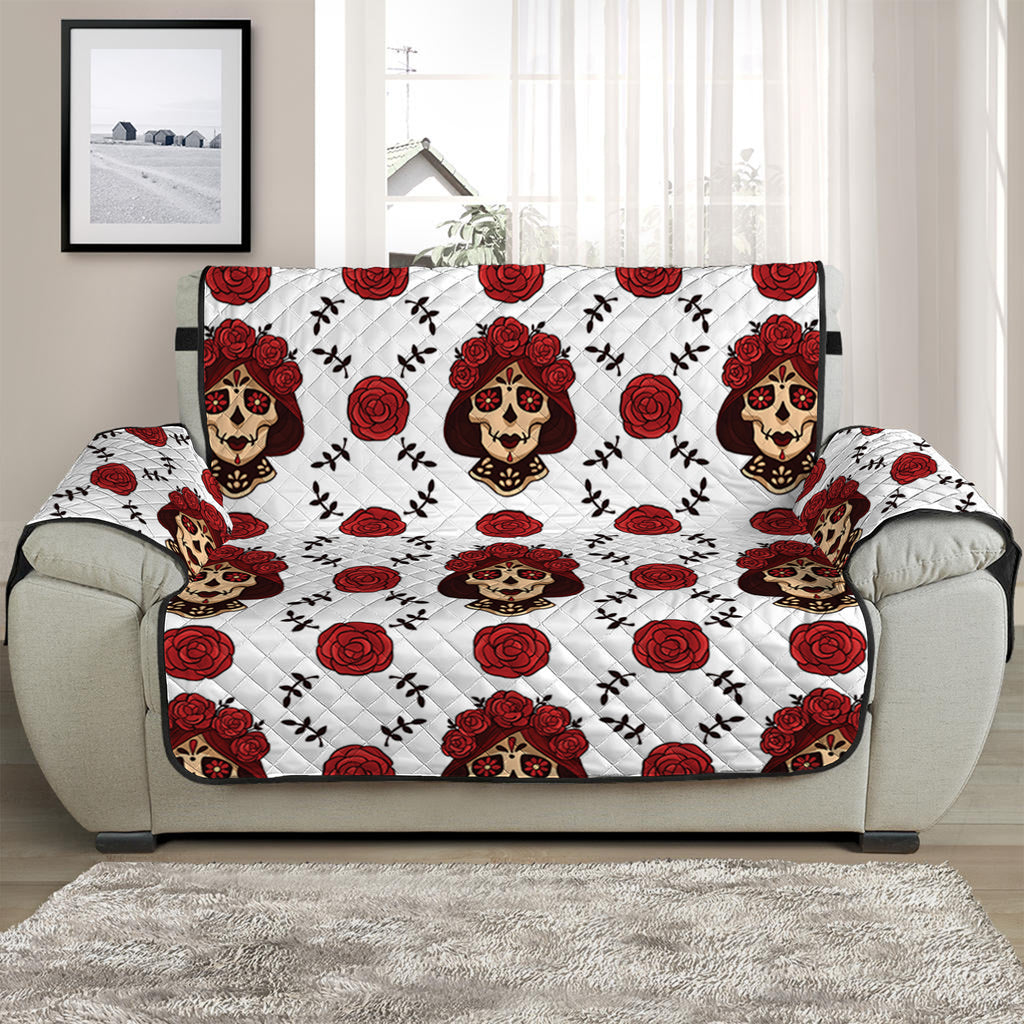 Calavera Girl Skull Pattern Print Half Sofa Protector