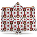 Calavera Girl Skull Pattern Print Hooded Blanket