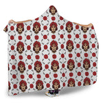 Calavera Girl Skull Pattern Print Hooded Blanket