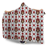 Calavera Girl Skull Pattern Print Hooded Blanket