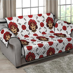 Calavera Girl Skull Pattern Print Loveseat Protector