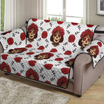 Calavera Girl Skull Pattern Print Loveseat Protector