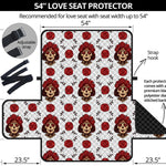 Calavera Girl Skull Pattern Print Loveseat Protector