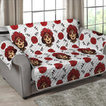 Calavera Girl Skull Pattern Print Loveseat Protector