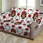 Calavera Girl Skull Pattern Print Loveseat Protector