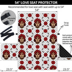 Calavera Girl Skull Pattern Print Loveseat Protector