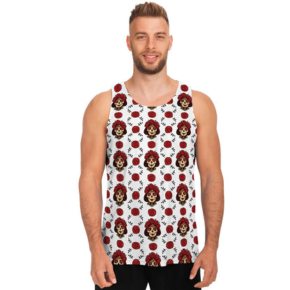 Calavera Girl Skull Pattern Print Men's Tank Top