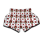 Calavera Girl Skull Pattern Print Muay Thai Boxing Shorts