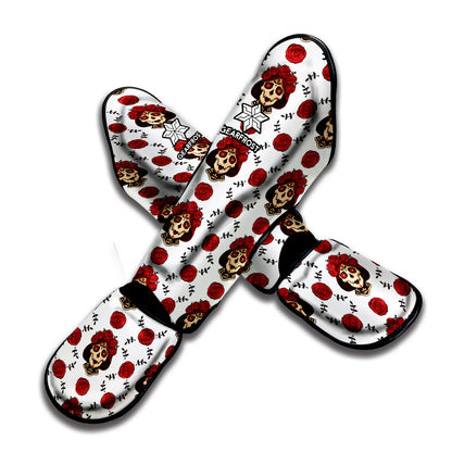 Calavera Girl Skull Pattern Print Muay Thai Shin Guard