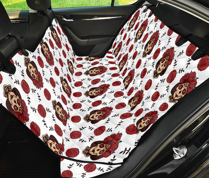 Calavera Girl Skull Pattern Print Pet Car Back Seat Cover