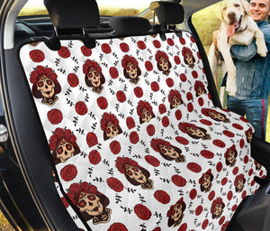 Calavera Girl Skull Pattern Print Pet Car Back Seat Cover
