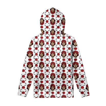 Calavera Girl Skull Pattern Print Pullover Hoodie
