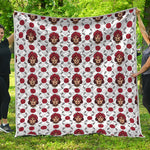 Calavera Girl Skull Pattern Print Quilt