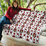 Calavera Girl Skull Pattern Print Quilt