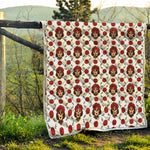 Calavera Girl Skull Pattern Print Quilt