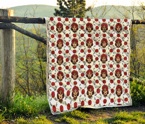 Calavera Girl Skull Pattern Print Quilt