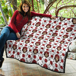 Calavera Girl Skull Pattern Print Quilt