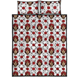 Calavera Girl Skull Pattern Print Quilt Bed Set