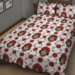 Calavera Girl Skull Pattern Print Quilt Bed Set