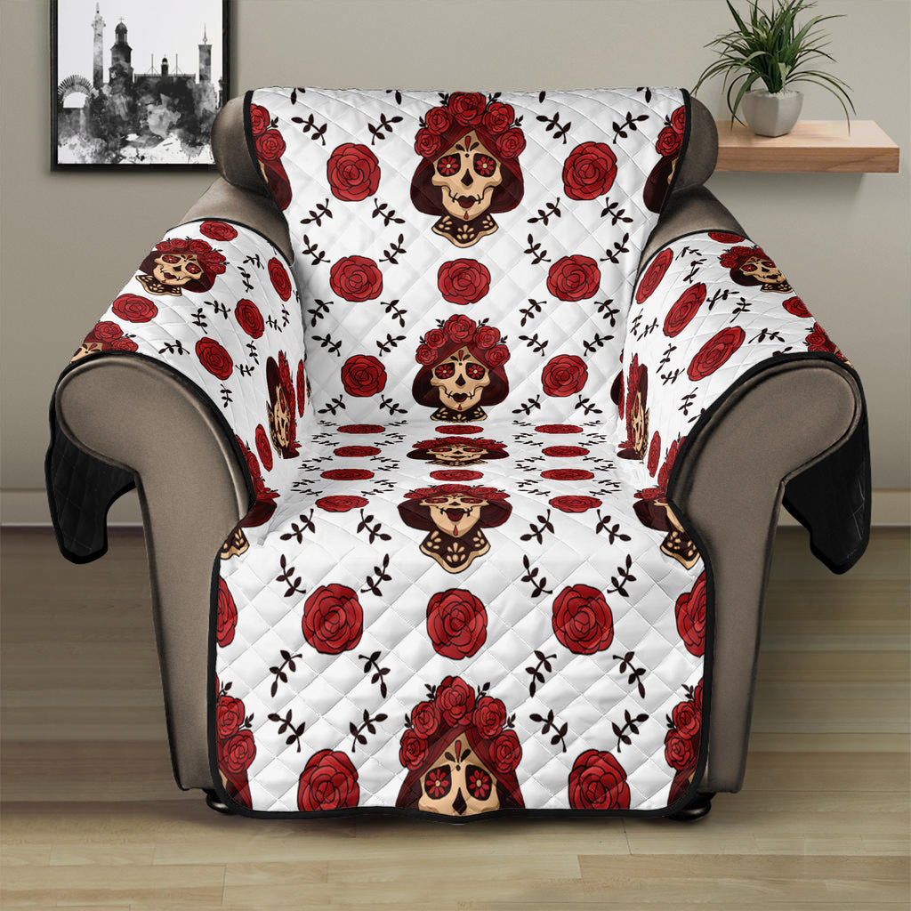 Calavera Girl Skull Pattern Print Recliner Protector