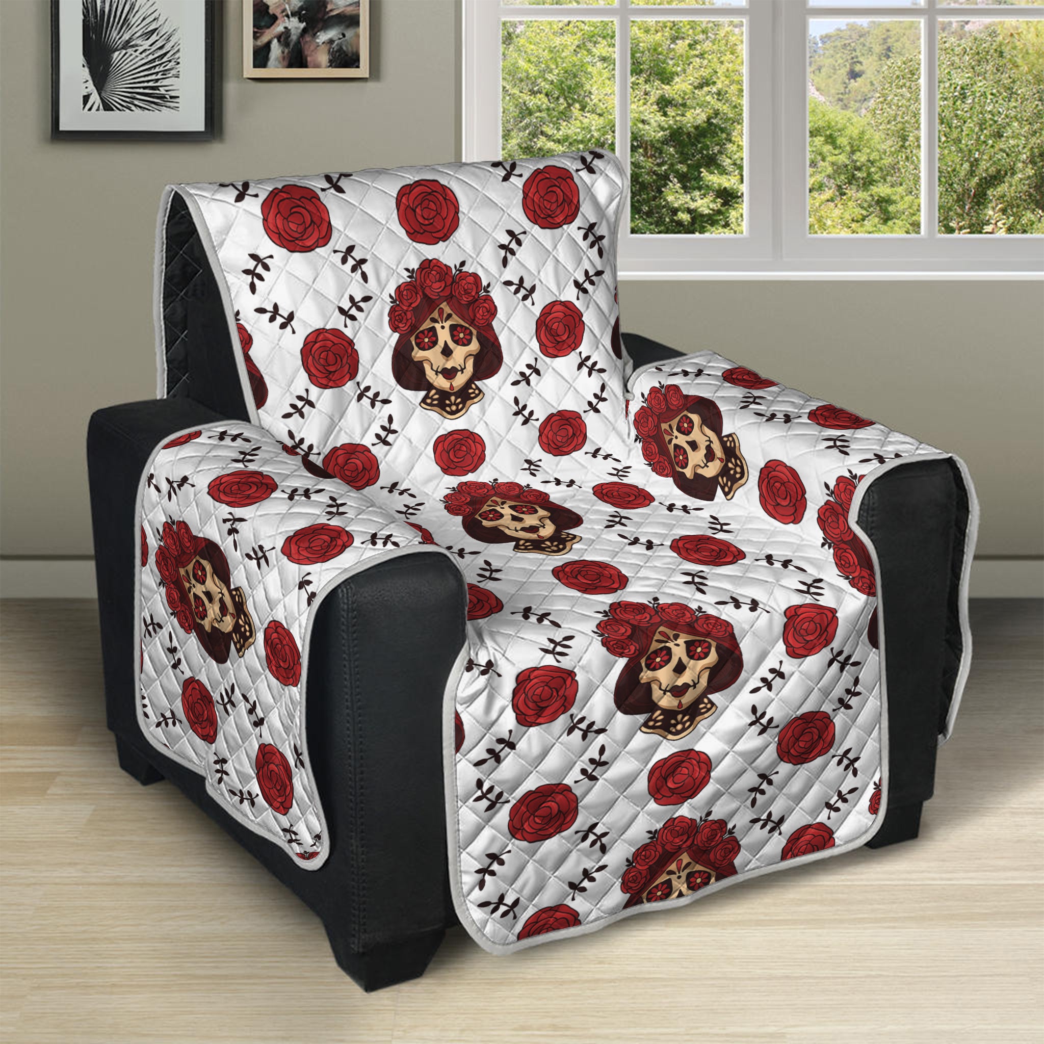 Calavera Girl Skull Pattern Print Recliner Protector