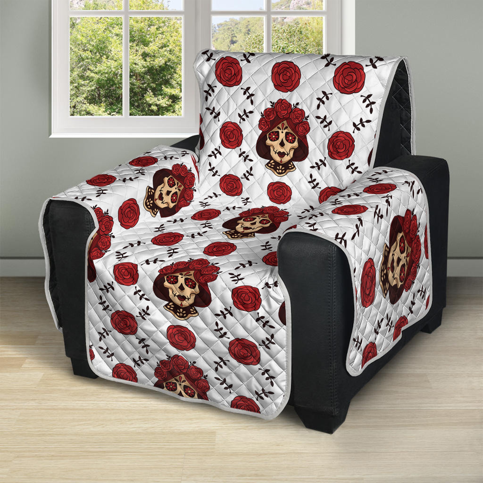 Calavera Girl Skull Pattern Print Recliner Protector