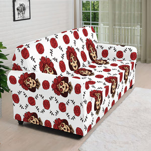 Calavera Girl Skull Pattern Print Sofa Cover