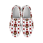 Calavera Girl Skull Pattern Print White Slip On Shoes