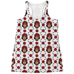 Calavera Girl Skull Pattern Print Women's Racerback Tank Top
