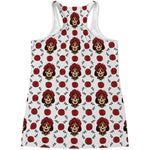 Calavera Girl Skull Pattern Print Women's Racerback Tank Top