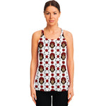 Calavera Girl Skull Pattern Print Women's Racerback Tank Top