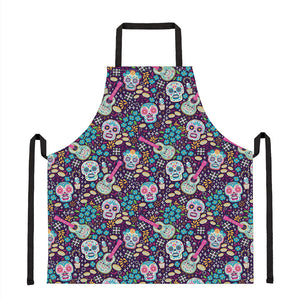 Calaveras Day Of The Dead Pattern Print Apron